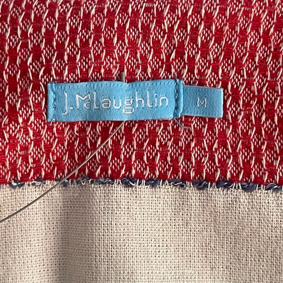 J. McLaughlin Fringe Striped Cotton Blend Cropped Jacket - Women’s Size M - Picture 7 of 10